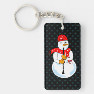 Clarinet Snowman Key Ring