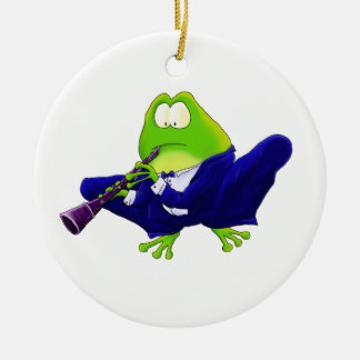Clarinet Solo Frog Ceramic Tree Decoration