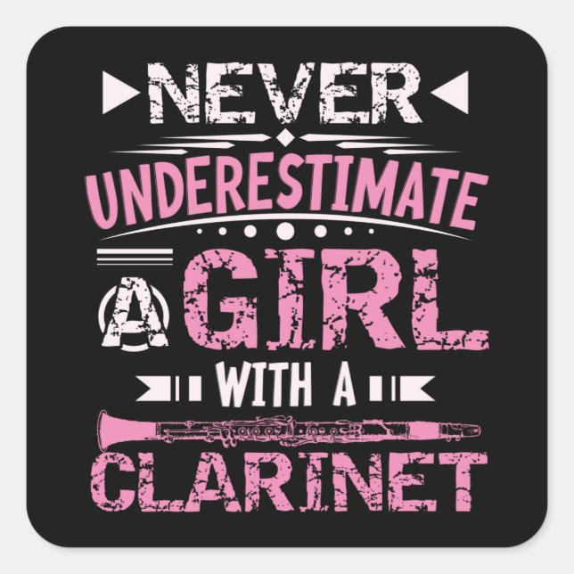 Clarinet Square Sticker (Front)