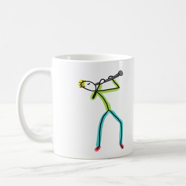 Clarinet Stickman Coffee Mug (Left)