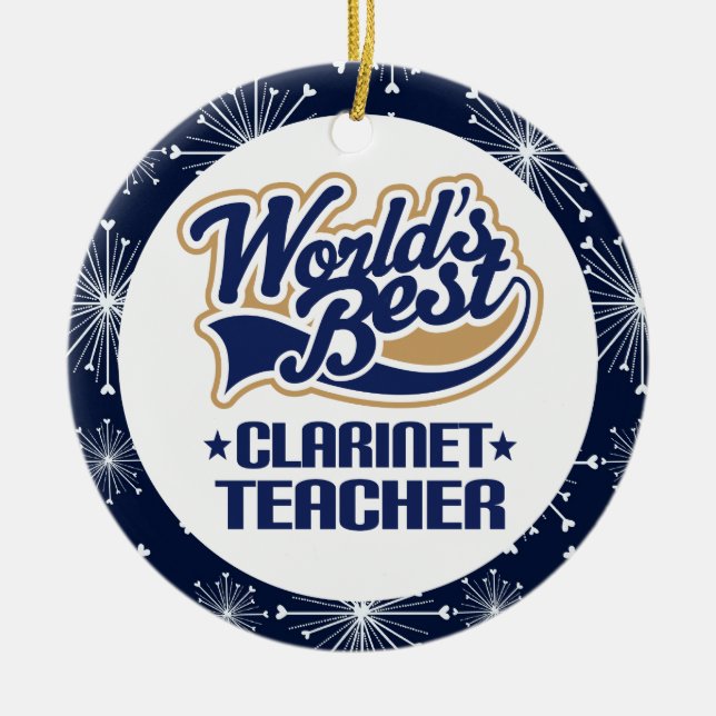 Clarinet Teacher Gift Ornament (Front)