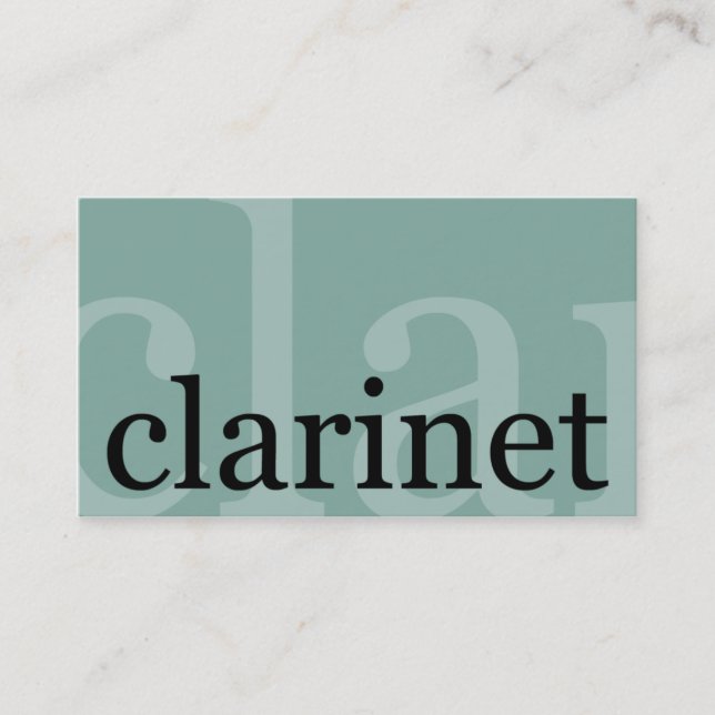 Clarinet Teacher Player Music Studio Musician Business Card (Front)