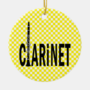 Clarinet Text Ceramic Tree Decoration