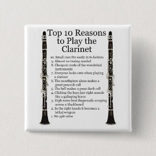Clarinet Top 10 15 Cm Square Badge