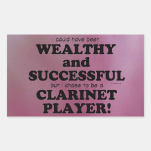 Clarinet Wealthy & Successful Rectangular Sticker