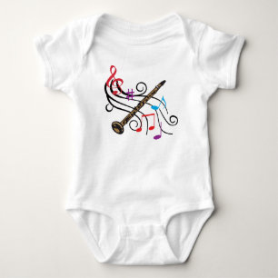 Clarinet With Music Baby Bodysuit