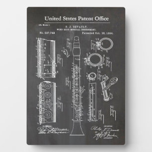 Clarinet with Musical Accents Plaque