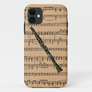 Clarinet With Sheet Music Background Case-Mate iPhone Case