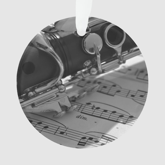 Clarinet with Sheet Music Ornament (Front)