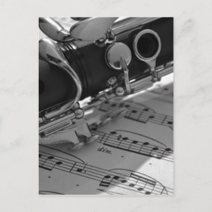 Clarinet with Sheet Music Postcard