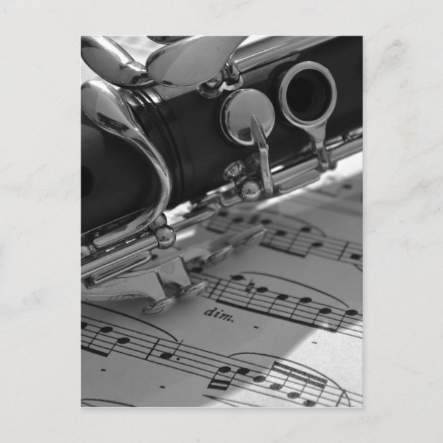 Clarinet with Sheet Music Postcard (Front)