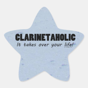 Clarinetaholic Life Star Sticker