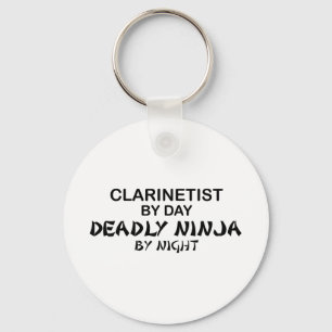 Clarinetist Deadly Ninja by Night Key Ring