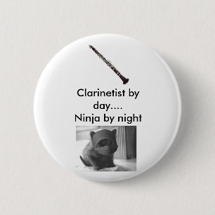 Clarinetist Ninja 6 Cm Round Badge