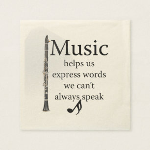 Clarinets Music Helps Us Express Words Kitchen Napkin