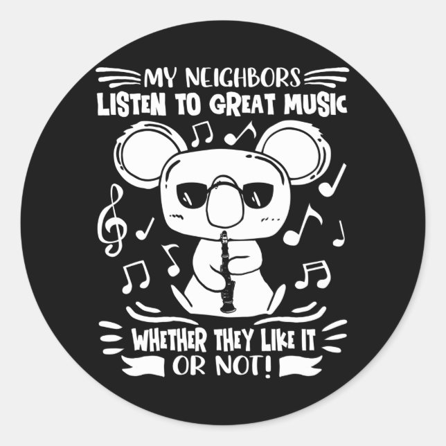 Clarinets Player Clarinettist Classic Round Sticker (Front)