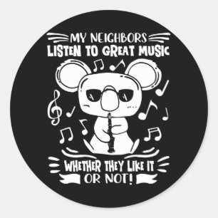Clarinets Player Clarinettist Classic Round Sticker