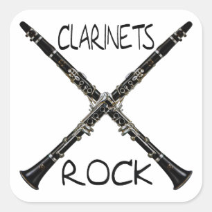 Clarinets Rock Square Sticker