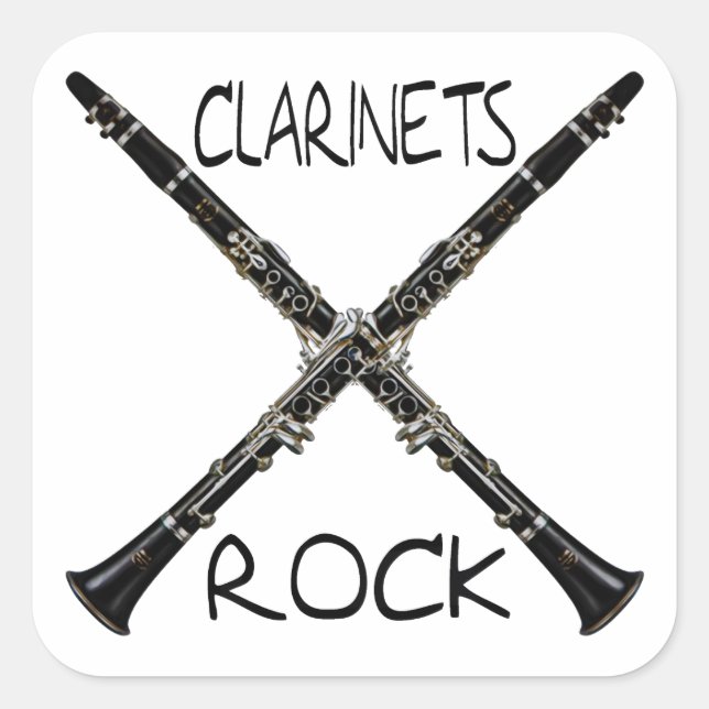 Clarinets Rock Square Sticker (Front)