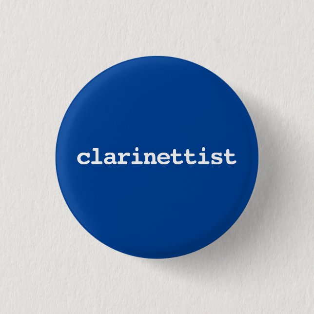 clarinettist typography Button (Front)