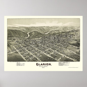 Clarion, PA Panoramic Map - 1896 Poster