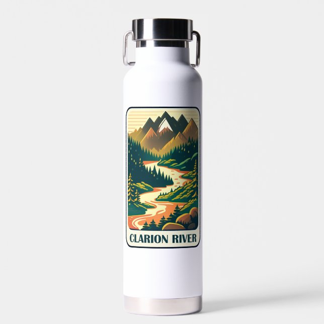 Clarion River Pennsylvania Colours Water Bottle (Front)