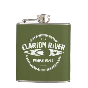 Clarion River Pennsylvania Kayaking Hip Flask