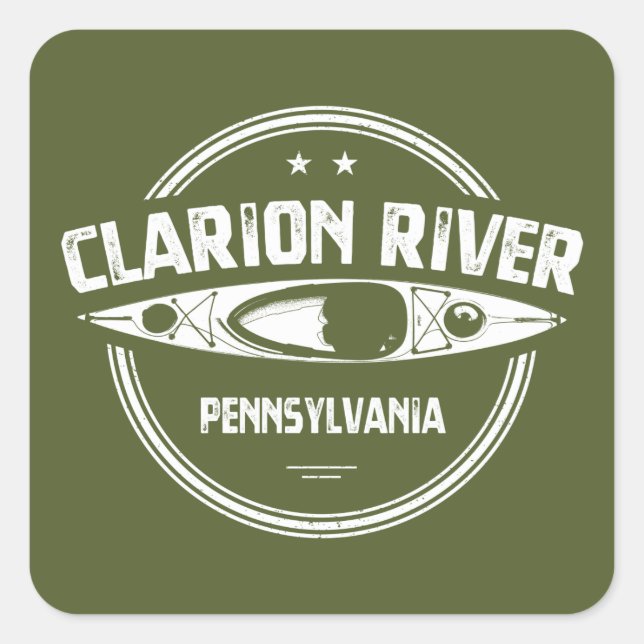 Clarion River Pennsylvania Kayaking Square Sticker (Front)