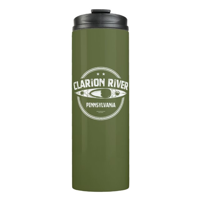 Clarion River Pennsylvania Kayaking Thermal Tumbler (Front)