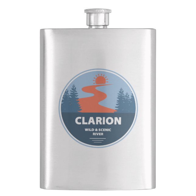Clarion Wild And Scenic River Hip Flask (Front)