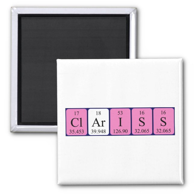Clariss periodic table name magnet (Front)