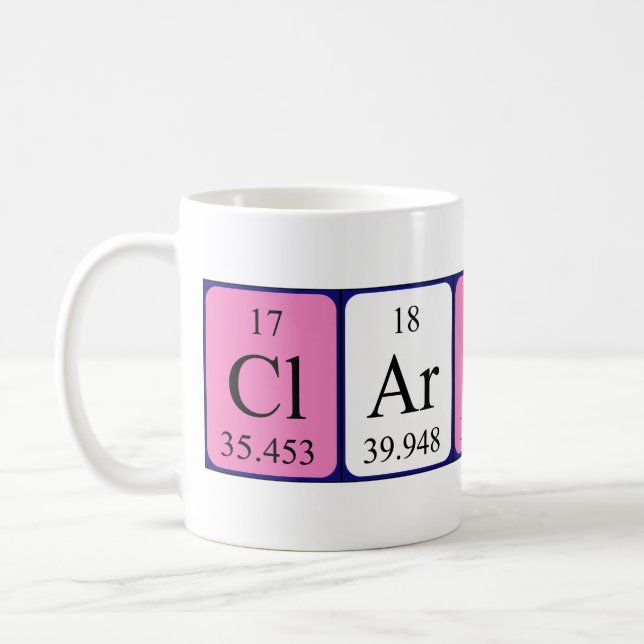 Clariss periodic table name mug (Left)