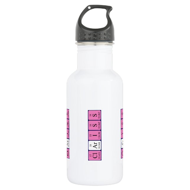 Clariss periodic table name water bottle (Front)