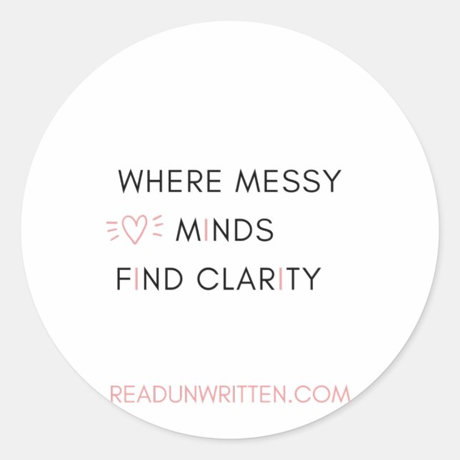 Clarity Heart Classic Round Sticker (Front)