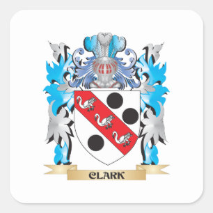 Clark Coat of Arms - Family Crest Square Sticker