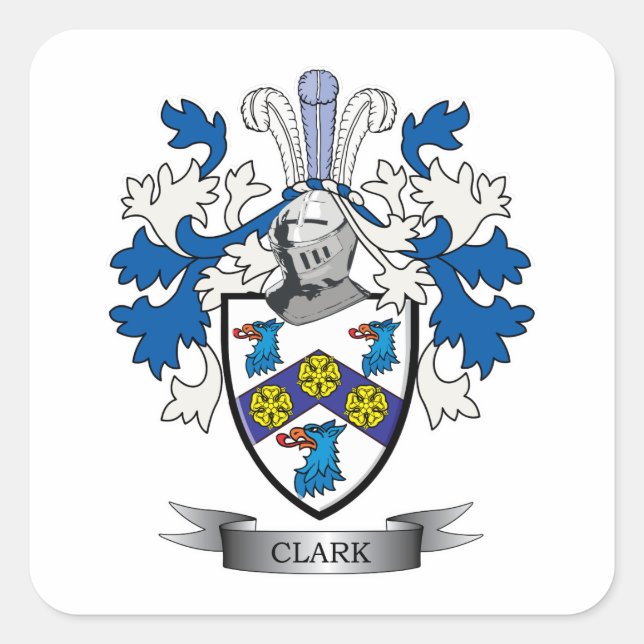 Clark Coat of Arms Square Sticker (Front)