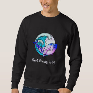 Clark County Wa Japanese Paint Geometric Orca Kill Sweatshirt