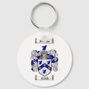 CLARK FAMILY CREST - CLARK COAT OF ARMS KEY RING
