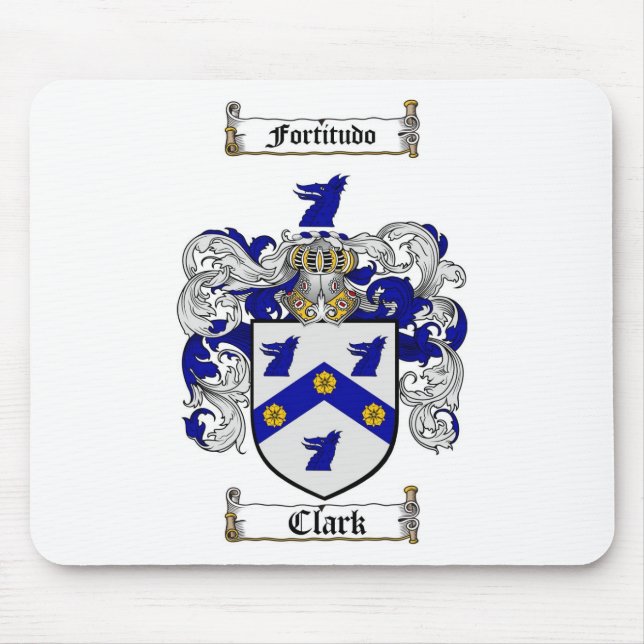 CLARK FAMILY CREST -  CLARK COAT OF ARMS MOUSE MAT (Front)