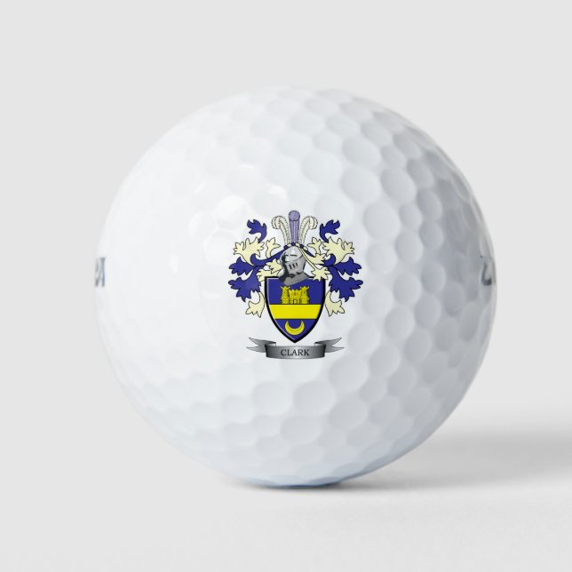 Clark Family Crest Coat of Arms Golf Balls (Front)