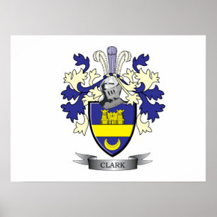 Clark Family Crest Coat of Arms Poster
