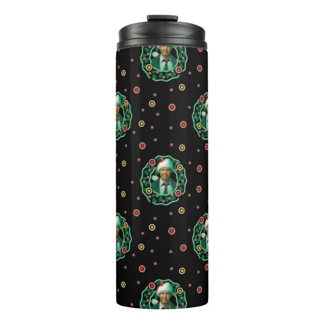 Clark Griswold Christmas Wreath Pattern Thermal Tumbler (Front)