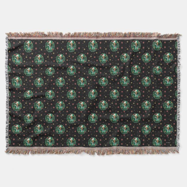 Clark Griswold Christmas Wreath Pattern Throw Blanket (Front)