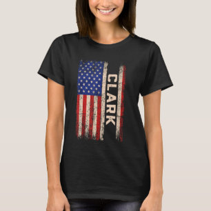 Clark Last Name Shirt Clark Name American Flag