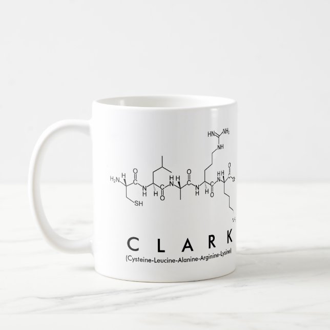 Clark peptide name mug (Left)