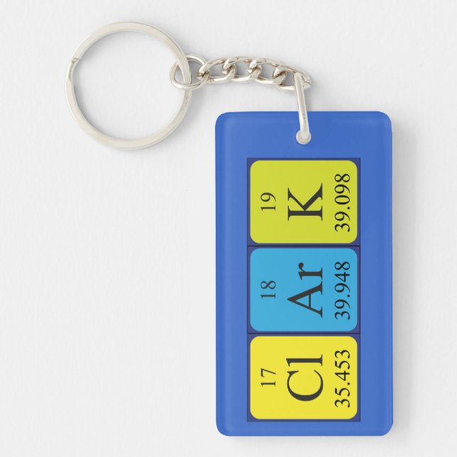 Clark periodic table name keyring (Front)