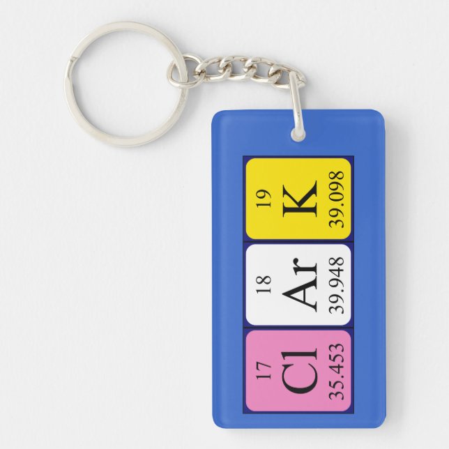 Clark periodic table name keyring (Front)