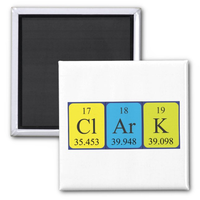 Clark periodic table name magnet (Front)