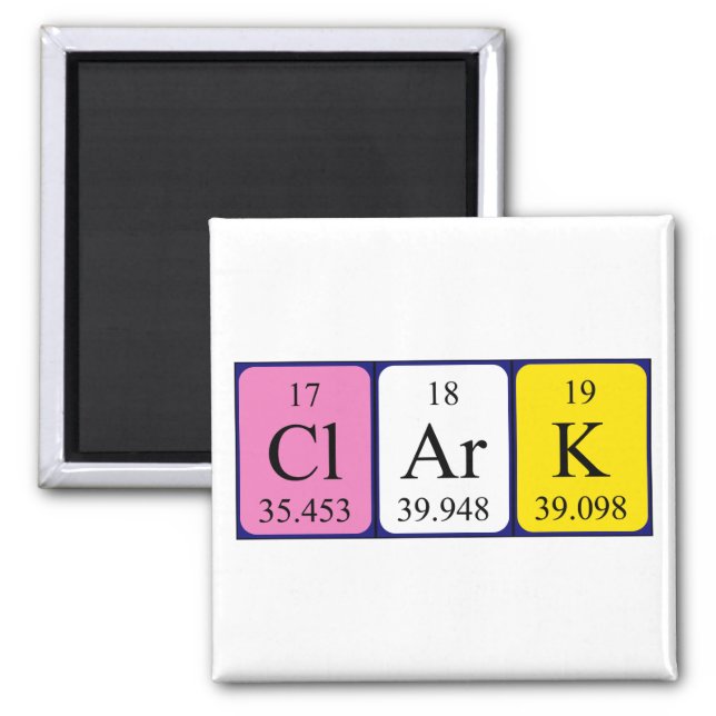 Clark periodic table name magnet (Front)