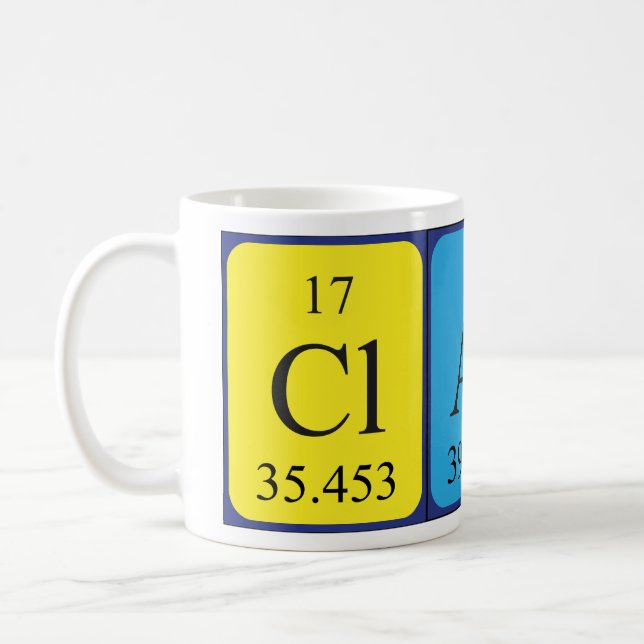 Clark periodic table name mug (Left)